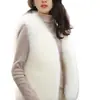 Nuevo chaleco de imitación de visón de otoño e invierno para estudiantes, abrigo de piel estilo coreano, chaleco de piel de zorro para mujer, chaleco peludo engrosado