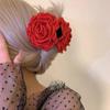 Estilo bohemio de vacaciones clip de flor rosa clip de tiburón para el corazón de chica网红 dulce de alta calidad accesorios para el cabello