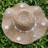 Chapéu de Palha Novo Estilo de Verão, Chapéu de Sol com Aba Larga para Exterior, Chapéu de Praia Casual para Férias, Chapéu de Sol Moderno e Vibrante