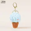 Llavero Creativo de Peluche Colorido de Helado para Mujer, Lindo Dibujo Animado, Conos de Simulación, Colgante para Bolso de Pareja, Regalo Pequeño