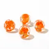 Hanyuyuan 10mm Polvo Dorado Irregular Lámina Triturada Piedra Pequeña Cuentas Redondas de Vidrio para Pulsera DIY Cuentas para Hilo con Agujero Accesorios