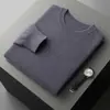 Suéter Masculino Clássico de Gola Redonda em Cashmere Manga Longa Lã Tricô Camada Base Suéter Casual 2026 Outono/Inverno Nova Chegada