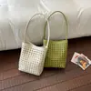 2026 Nuevo Bolso Cubo Tejido para Mujer, Bolso de Hombro Tote Grande de Verano Más Vendido, Bolso Tejido para Uso Casual Diario