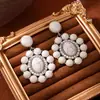 Pendientes Retro Literarios Exagerados Pendientes de Estilo Bohemio Tendencia para Mujer Pendientes Elegantes con Incrustaciones de Turquesa Estilo Occidental