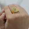 Anel Redondo 22mm com Símbolo Gravado, Venda Quente Transfronteiriça Europeia e Americana, Anel Personalizado da Moda Vintage, Tendência Atacado