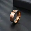 Fábrica de Origem Yiwu Anel Largo de Aço Inoxidável 8mm Galvanizado a Vácuo 18K Multicor Anel Masculino Atacado em Estoque