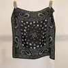 Lenço Quadrado Estampado Paisley Retrô Americano para Mulheres, Lenço de Pescoço Versátil, Envoltório de Pescoço Multifuncional, Xale