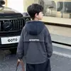 Chaqueta Casual de Otoño para Niños 2026 Nueva Moda Abrigo a Cuadros para Niños Mayores, Ropa con Capucha para Niños de Primavera y Otoño