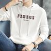 320g Suéter preto pesado masculino outono/inverno forrado com lã casaco com capuz quente marca da moda estampado manga comprida moletom com capuz
