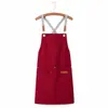 Delantal de chef impermeable y a prueba de aceite con logo personalizado impreso de fábrica para hombres y mujeres, ropa de trabajo nueva al por mayor