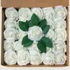 Set de Regalo Caja Transfronteriza de Rosas de Espuma Pe, Flores Artificiales con Tallos y Hojas, 50 Piezas, Flores para Decoración de Bodas, Regalo del Día de San Valentín