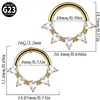 Anillo Segmentado Múltiple de Circonita de Titanio G23 Anillo para la Nariz Titanio Electrochapado Forma de Gota de Agua Corazón Stud Redondo para Cartílago del Oído Joyería para Piercing