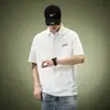 Camiseta tipo polo de manga corta pesada de moda para verano 2023 para hombre, verano, holgada, juvenil, diseño americano, camiseta, moda