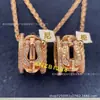 Colar de Fivela de Ferradura Fred de Alta Qualidade Corrente Mini Clavícula Colar com Pingente Pequeno Meio Diamante Fred