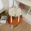 Mochila de Lona Ligera Pequeña para Estudiante Universitaria, Bolso de Mano Casual de Color Contrastante para Mujer, Nuevo Modelo 2025