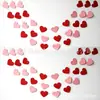 Bandera de Corazón del Día de San Valentín, Flor en Forma de Corazón con Purpurina, Propuesta Romántica, Colgante de Corazón para Habitación de Boda, Accesorios para Declaración