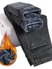 Calças jeans masculinas de outono e inverno, forradas com fleece, grossas, de corte slim, perna reta, com stretch, estilo 2008, modelo popular, calças jeans compridas