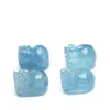 Hongchu Cristal Aguamarina Natural Pixiu Agujero Pasante Cuentas Sueltas Accesorios para Joyería DIY Cuentas Sueltas Al por Mayor