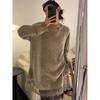 Coreia do Sul Dongdaemun Outono e Inverno Novo Estilo Camiseta Pulôver de Renda Costurada Versátil Moda Casual Camisa Base