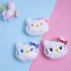 Broche de Peluche Blanco Puro de Dibujos Animados Bordado Cabeza de Gato Joyería Bufanda Zapatos y Calcetines Decoración de Muñeca Accesorios de Joyería