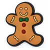 Novo Patch de Borracha Macia de PVC Desenho Animado Homem de Gengibre de Natal Grampo de Cabelo Doce de Cana Fofo Acessórios DIY para Roupas