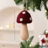 Adornos de Hongo de Fieltro de Lana de Nuevo Estilo Transfronterizos Decoración de Escena Navideña Árbol de Navidad Hongo Papá Noel Decoraciones Colgantes
