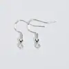 Pendientes Grandes de Gancho para Oreja Chapados en Cobre de Oro Real de 18 Quilates Accesorios de Joyería DIY con Ganchos para Oreja de Perla Grabados con Materiales para Pendientes de Plata 925