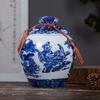 Botella de Vino de Cerámica Jingdezhen de 5 kg 5 kg, Jarra de Vino, Olla de Vino Sellada Azul y Blanca, Tanque de Vino, Tanque de Vino, Kit de Vino Casero