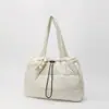 Nova Bolsa de Penas 2025 Feminina Bolsa Tote Fofa com Enchimento de Algodão Leve Casual Bolsa de Algodão Versátil Grande Capacidade Bolsa de Ombro