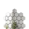Juego de pegatinas de espejo hexagonales exclusivas transfronterizas, pegatinas de pared de espejo a prueba de explosiones sin perforaciones para decoración de hotel y hogar