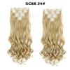 Conjunto de sete peças de peruca falsa estilo terno europeu e americano, fibra química, cabelo em cartão 17 cartões, cabelo cacheado, tela de cabelo ondulado, conjunto de 7 peças