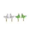 Joyería hecha a mano DIY aretes de perla, soportes vacíos para aretes de perla, accesorios de aretes de mariposa de cristal de hielo al por mayor