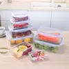 Caja para Conservar Alimentos Frescos Caja de Plástico Transparente Rectangular Refrigerador Refrigeración Especial Sellada Grado Alimenticio Set de Cajas de Almacenamiento para Cocina