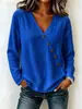 Diseño de botón Amazon otoño e invierno transfronterizo cuello en V irregular color liso top manga larga estilo simple tejido gofrado para mujer