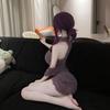 Poesía Meisha: Nuevo Traje de Lencería Sexy Púrpura Cheongsam Falda de Cadera Encaje Hombro Cuello Chica Picante China