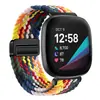 Adecuado para correa Fitbit Versa 4, Sense bucle tejido de nailon con cierre magnético de metal Versa 2