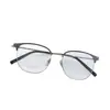 Pt08331 Nuevas Gafas de Negocios de Moda con Media Montura Ultra Ligeras de Media Montura de Titanio Gafas para Miopía Gafas de Hombre