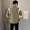 Camisa polo de manga corta de color block de alta gama para hombre, nuevo modelo verano 2025, top tipo camiseta casual simple para jóvenes