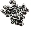 Cuentas dzi en forma de balón de fútbol de ágata blanco y negro, cuentas sueltas redondas de jade, 10 mm, para pulseras, collares y accesorios de joyería