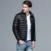Estilo simple para hombre, chaqueta de algodón ligera nueva con capucha para invierno, abrigo cálido casual para hombre talla grande