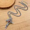 Popular Estilo Gótico Religioso Europeo y Americano Transfronterizo Joyería Colgante de Cruz de Calavera con Forma de Corazón de Aleación Accesorios de Collar para Hombre