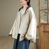 Nueva Chaqueta de Trabajo de Otoño para Mujer con Bolsillos Dobles, Capucha con Cordón, Mangas Largas, Corte Holgado, Chaqueta Casual Versátil al por Mayor