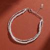 Doce Pulseira de Pérolas de Camada Dupla para Mulheres, Elegante e Estilosa, Nova Pulseira da Moda com Design Único, Joia Versátil