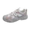 Zapatillas de Malla con Bloques de Color y Suela Plana para Mujer 2026 Nuevos Zapatos Versátiles Casuales para Senderismo Ligeros Transpirables con Cordones Zapatos para Correr