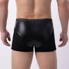 Calzoncillos bóxer de malla de cuero para hombre, modernos, de cintura baja, transpirables, de imitación de cuero, translúcidos, finos.