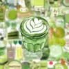 50 Hojas Doble Cara Estilo INS Lindas Pegatinas de Chica Matcha Graffiti Artístico Decoración para Botellas de Agua Refrigeradores Agendas Pegatinas PET