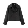 Comercio Exterior Transfronterizo Otoño 2026 Holgado Casual Corto Doble Botonadura Gabardina Chaqueta 1202762
