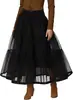 Amazon AliExpress Vestido de Noiva Crinolina Cintura Elástica Europeu e Americano Camada Dupla Bainha Grande Vestido de Festa Vestido Liso