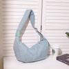 Bolsa feminina Coreia do Sul nicho design nylon pano algodão-enchido bolsa de ombro textura simples grande capacidade bolsa mensageiro bolsa bolinho