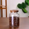Frasco de Almacenamiento de Vidrio Transparente de Gran Capacidad Tapa de Madera de Acacia Frasco de Cáscara de Mandarina Snacks Caseros Fruta Seca Sellado Tarro de Té